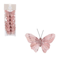Butterflies - Clip On - Pink - 6Pk