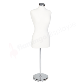 Display Bust - Female - Cream Cover - With Chrome Stand