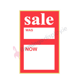 Stickers - Sale Was Now -  74mm x 49mm - 500Pk