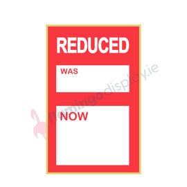 Stickers - Reduced Was/Now - 74mm x 49mm - 500Pk