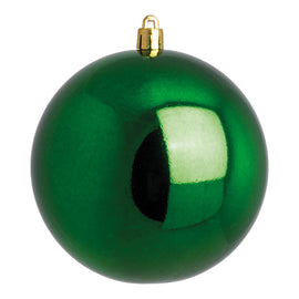 Christmas balls, green shiny, Ø 8cm 6 pcs