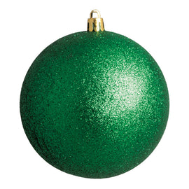 Christmas balls, green glitter, Ø 8cm 6 pcs