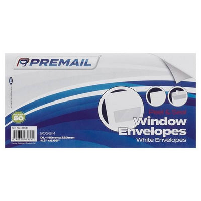 Envelopes - White - DL - 50Pk - with Window