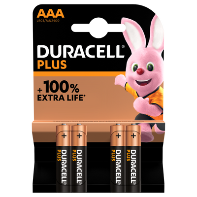 Batteries - Duracell - AAA - 100% Extra Life