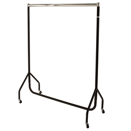 Clothes Rail - Standard - Black With Chrome Top - 6ft