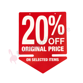 Sign - "20% Off" - Arrow - 483mm x 610mm